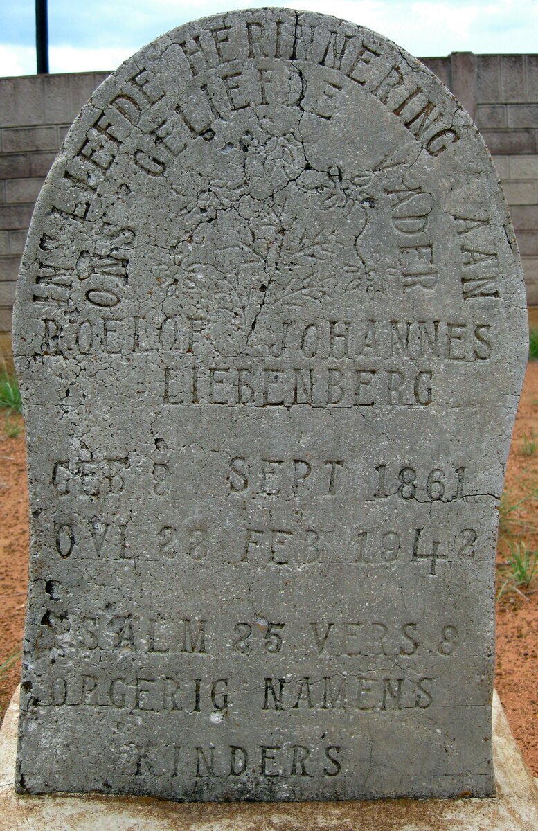 LIEBENBERG Roelof Johannes 1861-1942