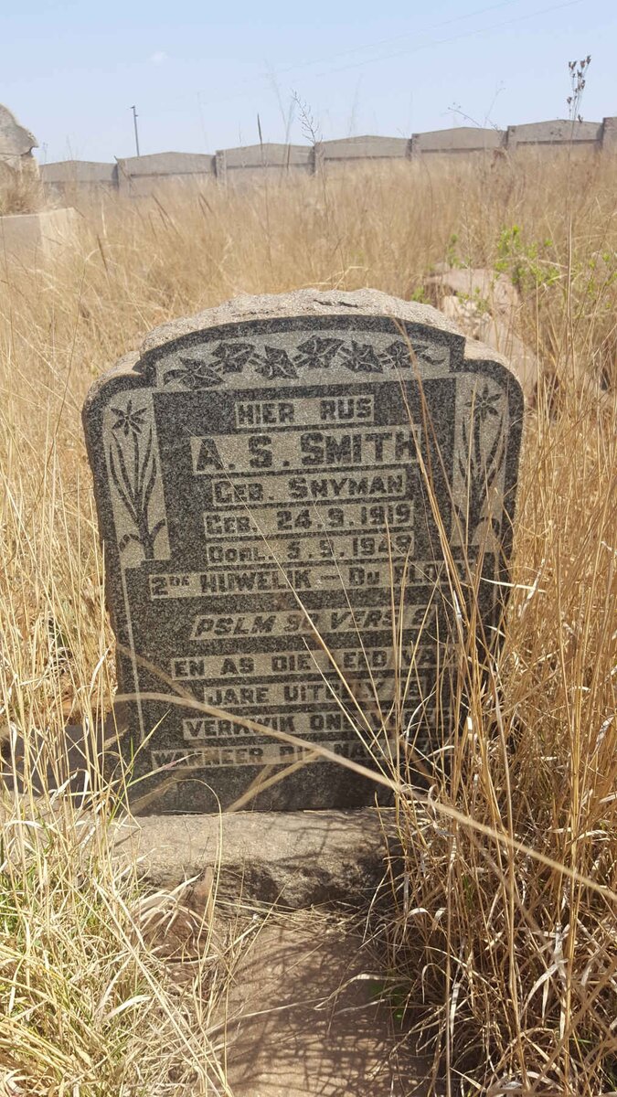 SMITH A.S. later DU PLOOY nee SNYMAN 1919-1949