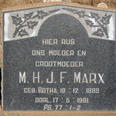 MARX M.H.J.F. nee BOTHA 1889-1981