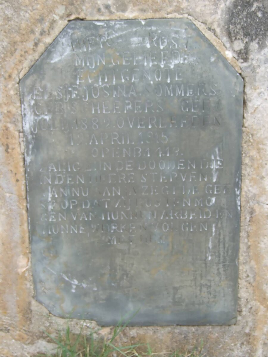 SOMMERS Elsje Josina nee SCHEEPERS 1882-1915