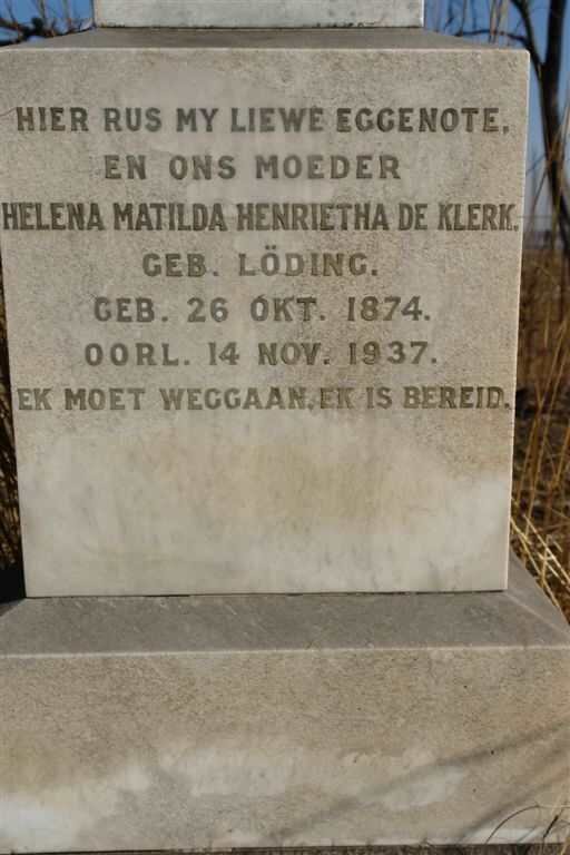 KLERK Helena Matilda Henrietha, de nee LODING 1874-1937