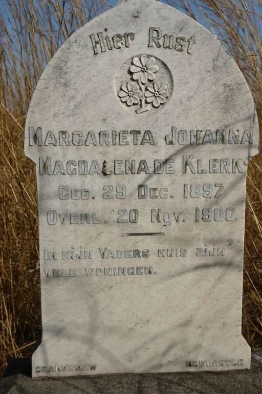 KLERK Margaretha Johanna Magdalena, de 1897-1900