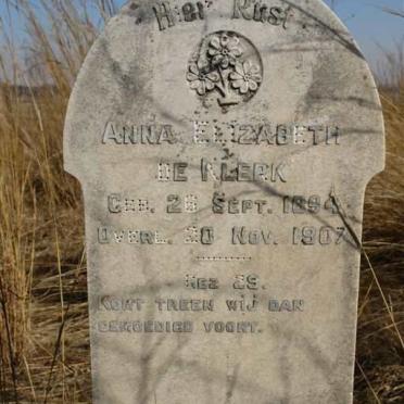 KLERK Anna Elizabeth, de 1894-1907