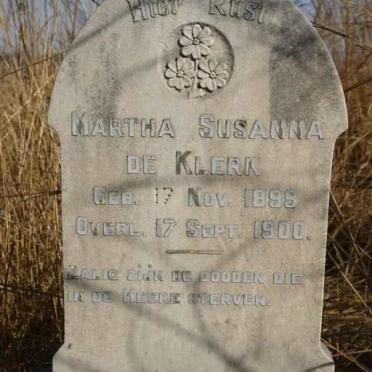 KLERK Martha Susanna, de 1899-1900