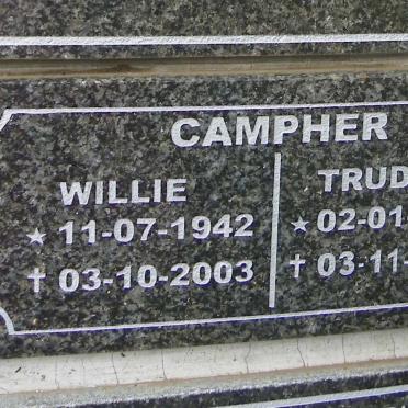 CAMPHER Willie 1942-2003 &amp; Trudi 1944-2013