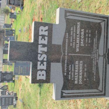 BESTER Baltaser Johannes 1946- &amp; Wilhelmina Jacoba 1945-2016