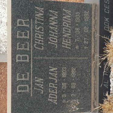 BEER Jan Aderjan 1903-1982 &amp; Christina Johanna Hendrina 1905-1992