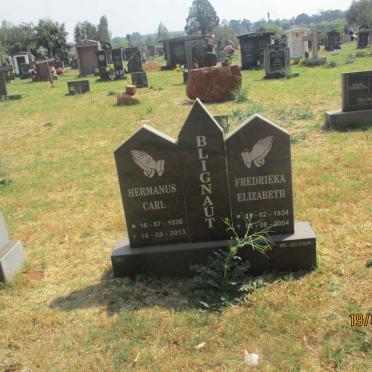 BLIGNAUT Hermanus Carl 1936-2013 &amp; Fredrieka Elizabeth 1934-2004