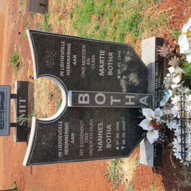 BOTHA Hannes 1949-2018 &amp; Martie 1944-