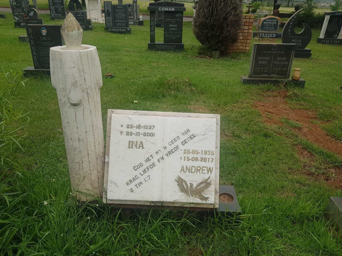 CLOETE Andrew 1935-2017 &amp; Ina 1937-2001