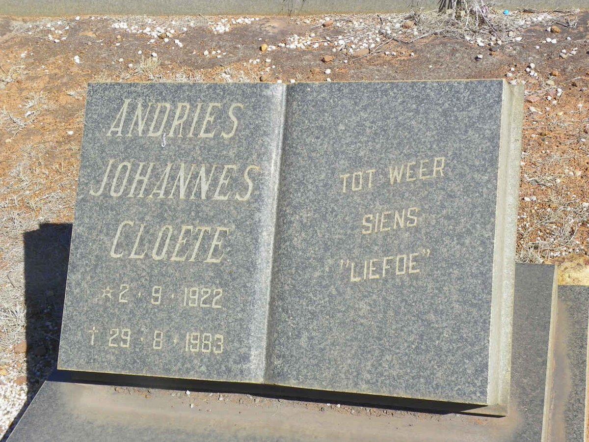 CLOETE Andries Johannes 1922-1983