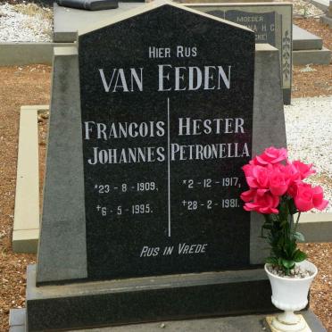 EEDEN Francois Johannes, van 1909-1995 &amp; Hester Petronella 1917-1981