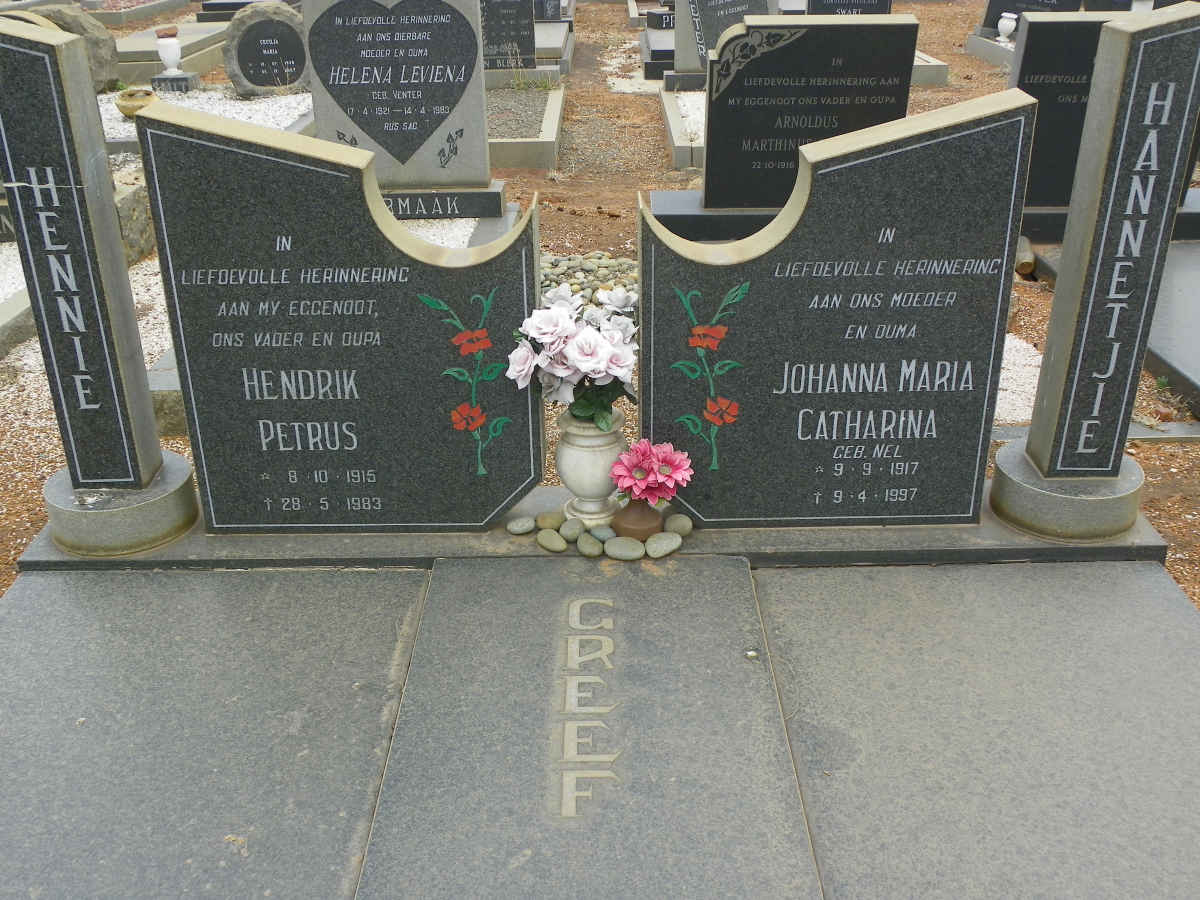 GREEF Hendrik Petrus 1915-1983 &amp; Johanna Maria Catharina NEL 1917-1997