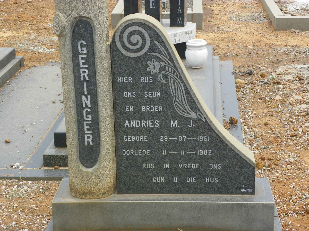 GERINGER Andries M.J. 1961-1982