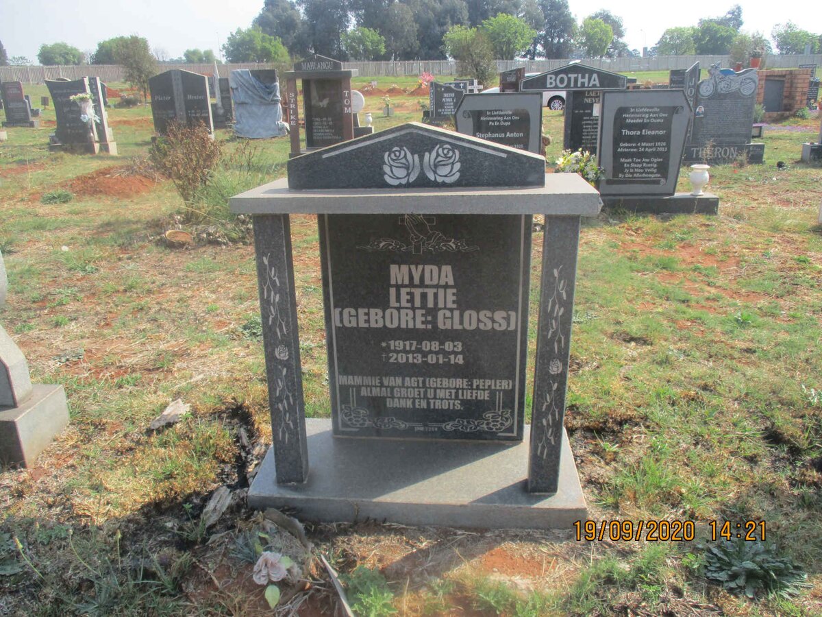 GLOSS Myda Lettie nee PEPLER 1917-2013