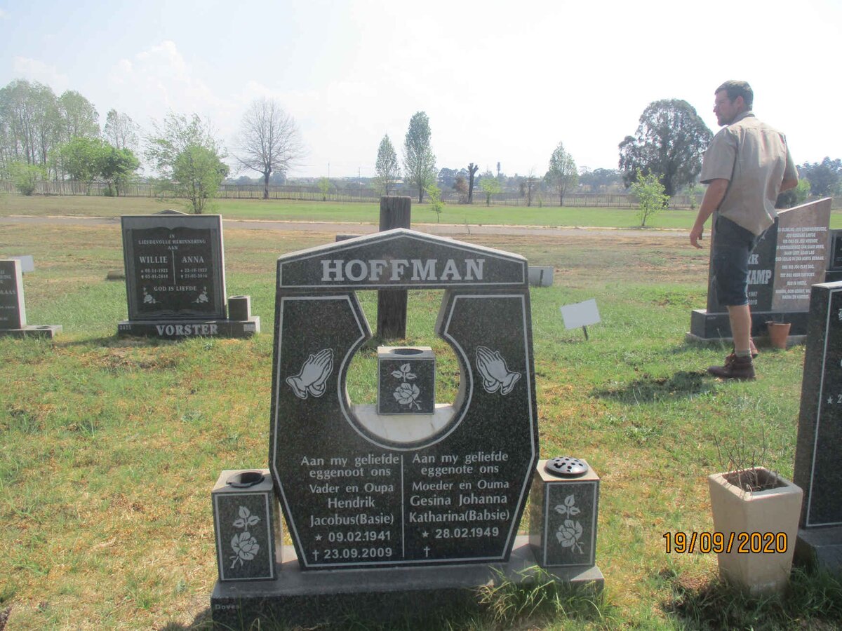 HOFFMAN Hendrik Jacobus 1941-2009 &amp; Gesina Johanna Katharina 1949-