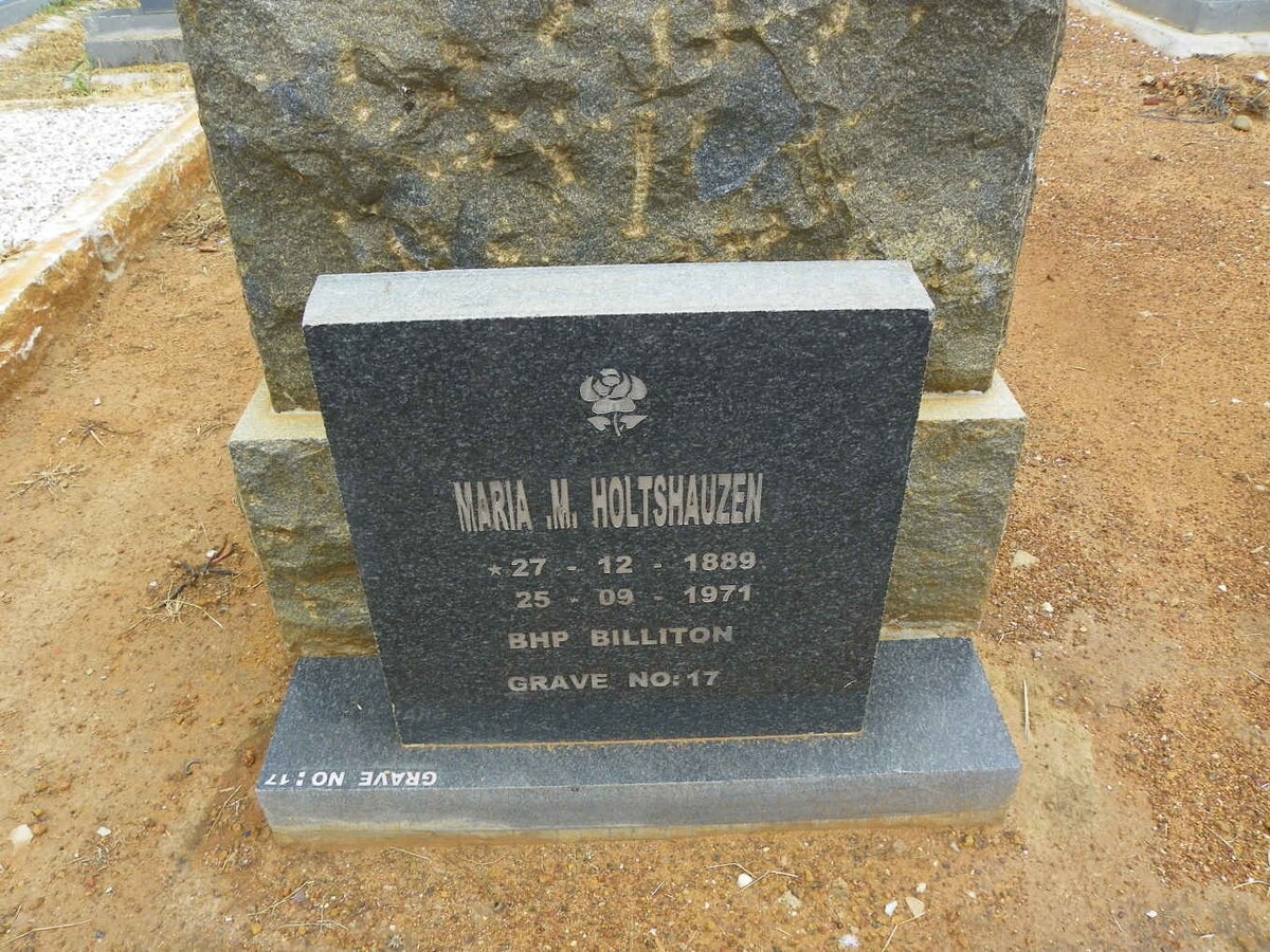 HOLTSHAUZEN Maria M. formerly COMBRINK nee JOUBERT 1889–1971 #2 (back)