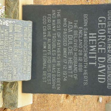 HEWITT George David 1891-1974 &amp; Ada Dulcie TANNER 1899-1983 #1