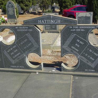 HATTINGH Cor 1921-1983 &amp; Sannie 1928-2001
