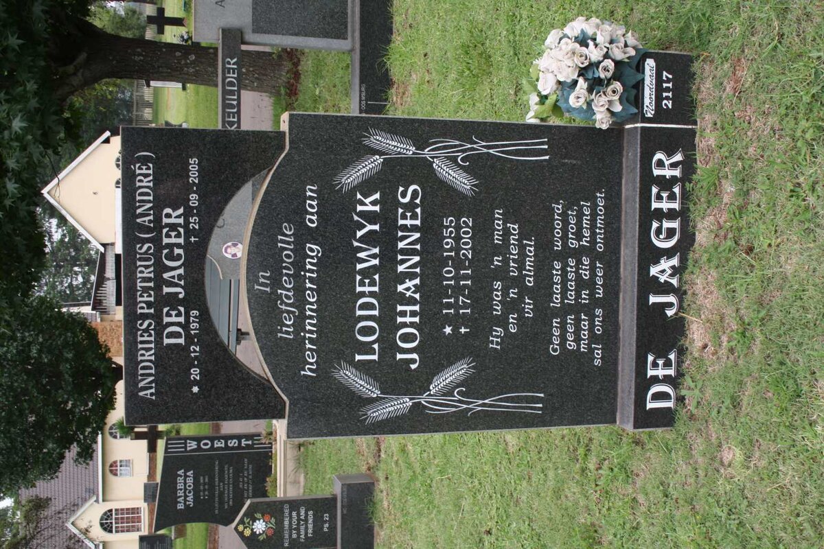 JAGER Lodewyk Johannes, de 1955-2002 :: DE JAGER Andries Petrus 1979-2005