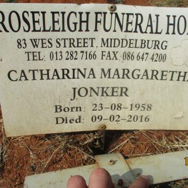 JONKER Catharina Margaretha 1958-2016