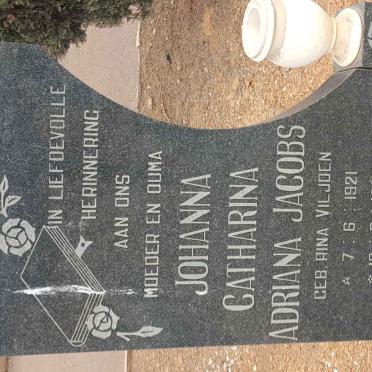 JACOBS Johanna Catharina Adriana nee VILJOEN 1921-1982