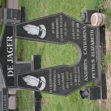 JAGER Andries Petrus, de 1923-2006 &amp; Catharina Elizabeth 1933-2009