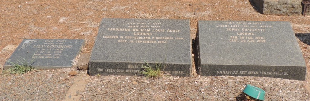 LODDING Ferdinand Wilhelm Louis Adolf 1869-1954 &amp; Sophy Charlotte 1885-1939 :: LODDING Lily 1904-1990