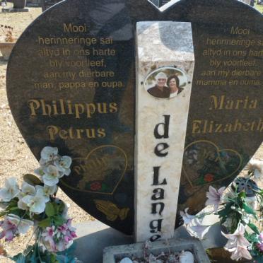 LANGE Philippus Petrus, de 1945-2003 &amp; Maria Elizabeth 1948-2018 #1