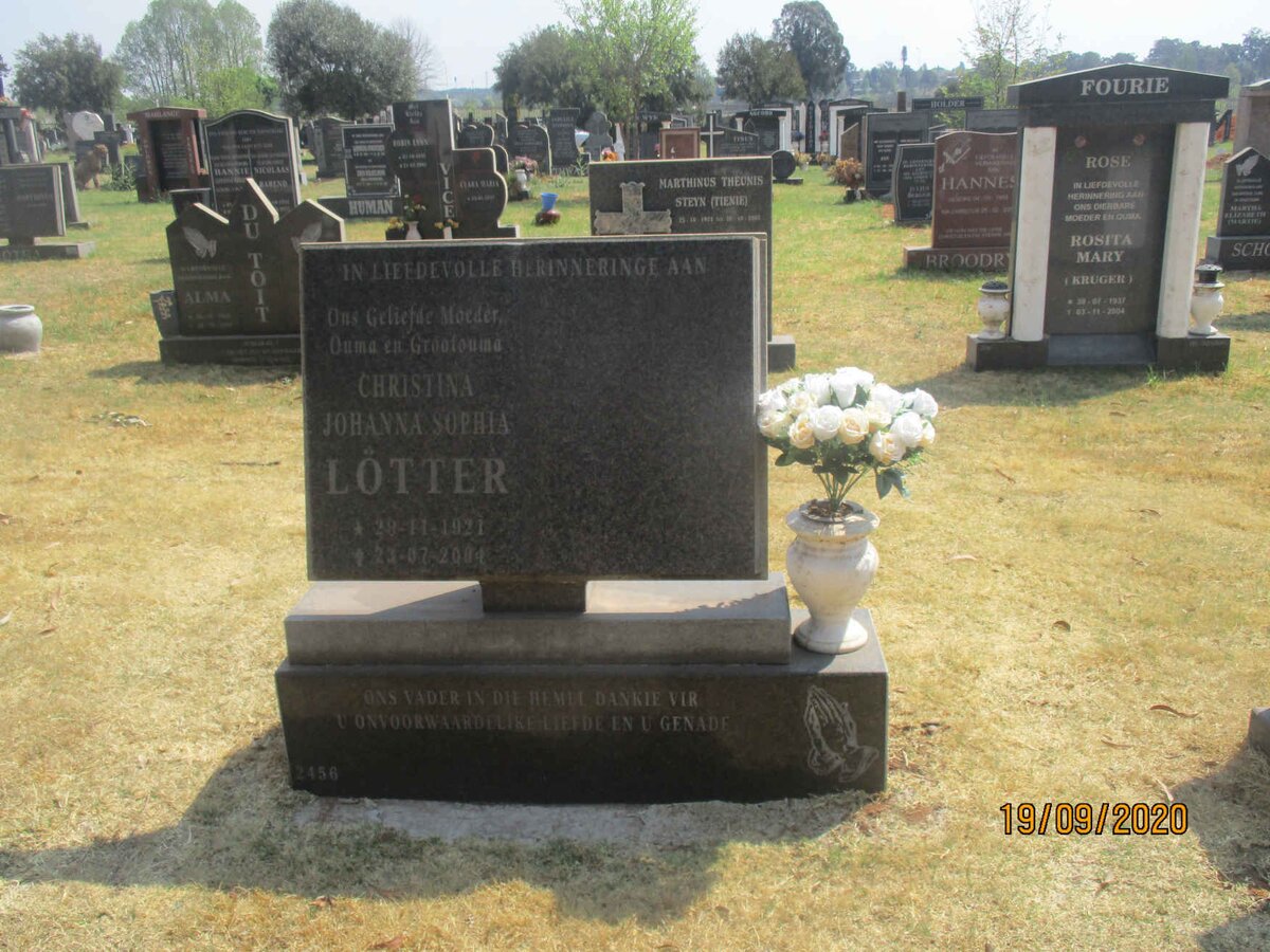 LOTTER Christina Johanna Sophia 1921-2004