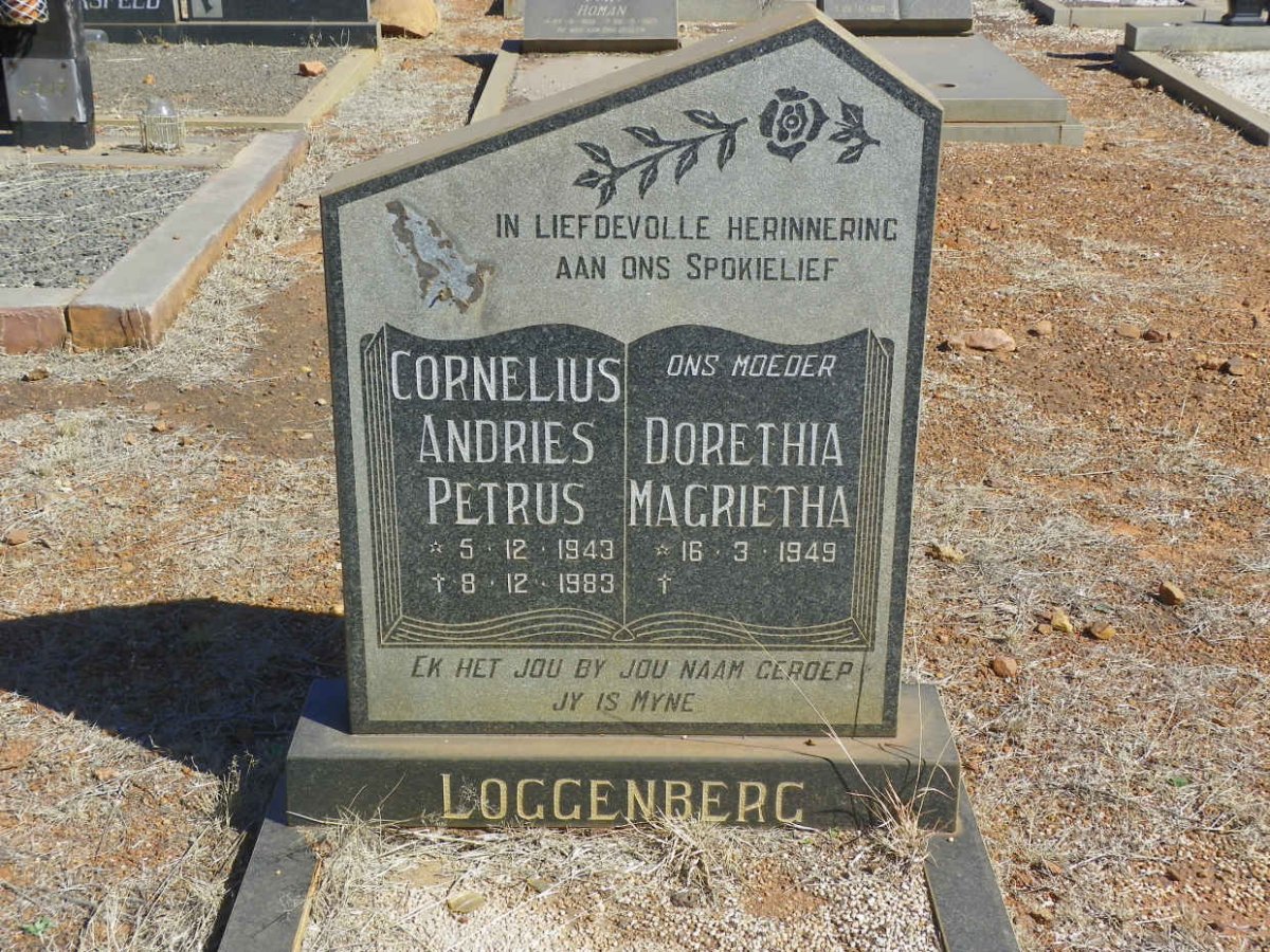 LOGGENBERG Cornelius Andries Petrus 1943-1983 &amp; Dorethea Magrietha 1949-