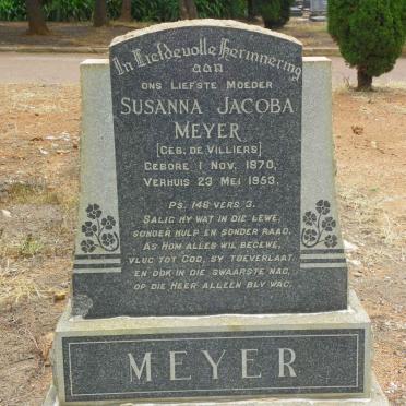 MEYER Susanna Jacoba nee DE VILLIERS 1870-1953