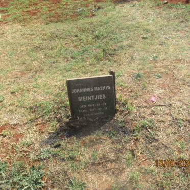 MEINTJIES Johannes Mathys 1958-2011