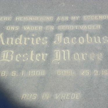 MAREE Andries Jacobus Bester 1908-1973 &amp; Johanna Elizabeth nee VAN DER LINDE 1905-1981 #2