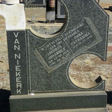 NIEKERK Jacobus Johannes, van 1950-1983 &amp; Anna Catharina 1953-