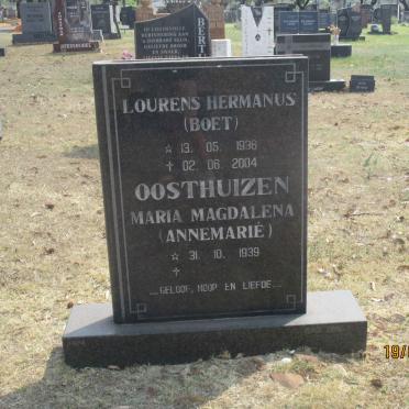 OOSTHUIZEN Lourens Hermanus 1936-2004 &amp; Maria Magdalena 1939-