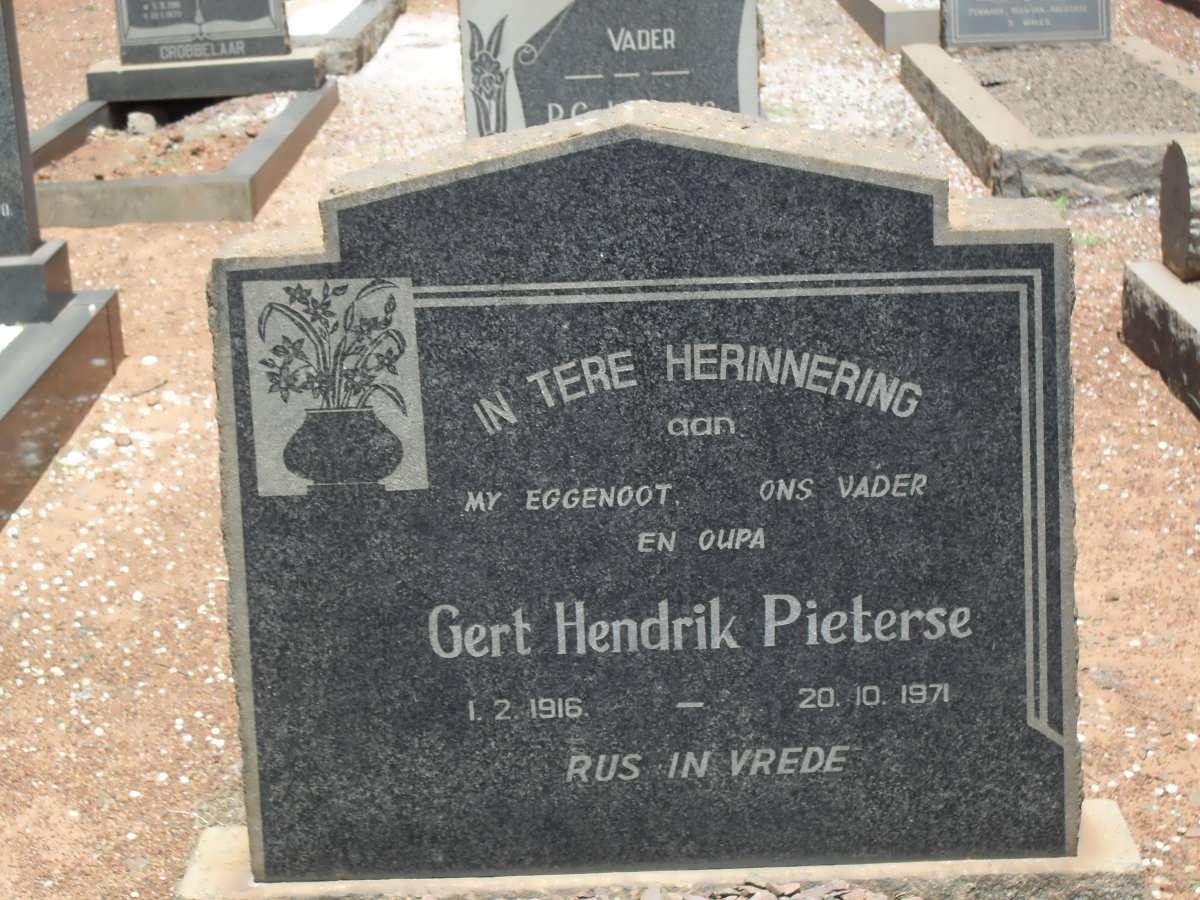 PIETERSE Gert Hendrik 1916-1971