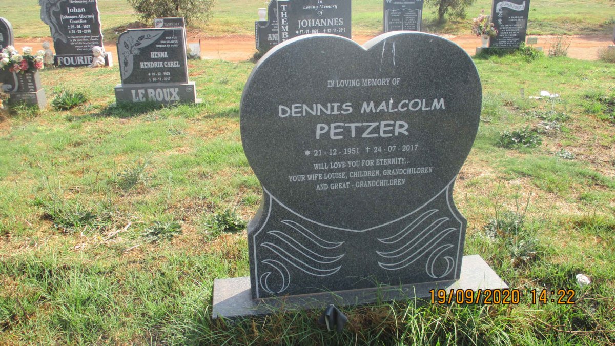 PETZER Dennis Malcolm 1951-2017