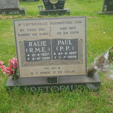 PRETORIUS P.P. 1937-2006 &amp; R.M.E. 1937-2001