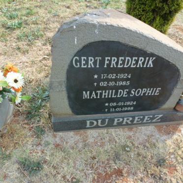 PREEZ Gert Frederik, du 1924-1985 &amp; Mathilde Sophie 1924-1998