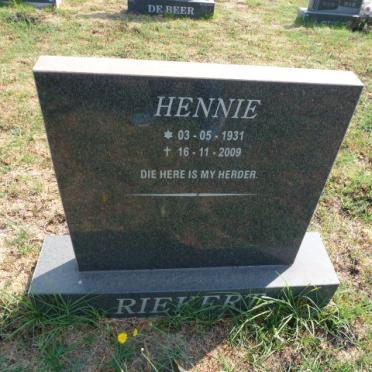 RIEKERT Hennie 1931-2009