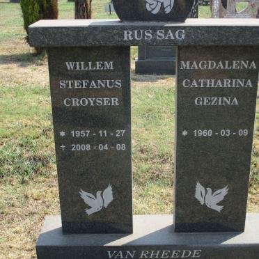 RHEEDE Willem Stefanus Croyser, van 1957-2008 &amp; Magdalena Catharina Gezina 1960-