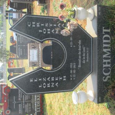 SCHMIDT Christiaan Johan 195?- &amp; Lorna Elizabeth 1953-2013