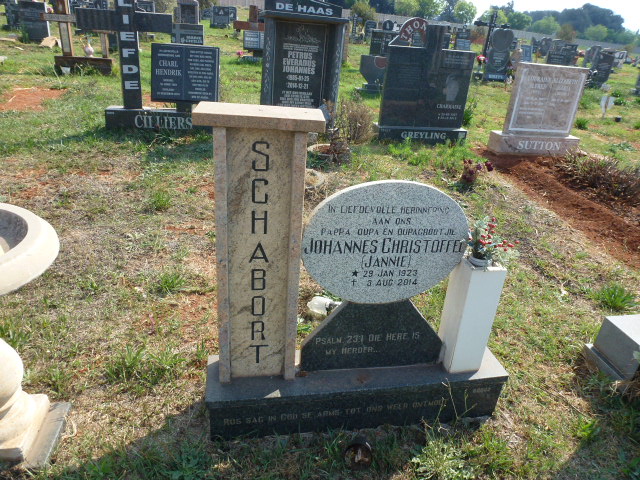 SCHABORT Johannes Christoffel 1923-2014