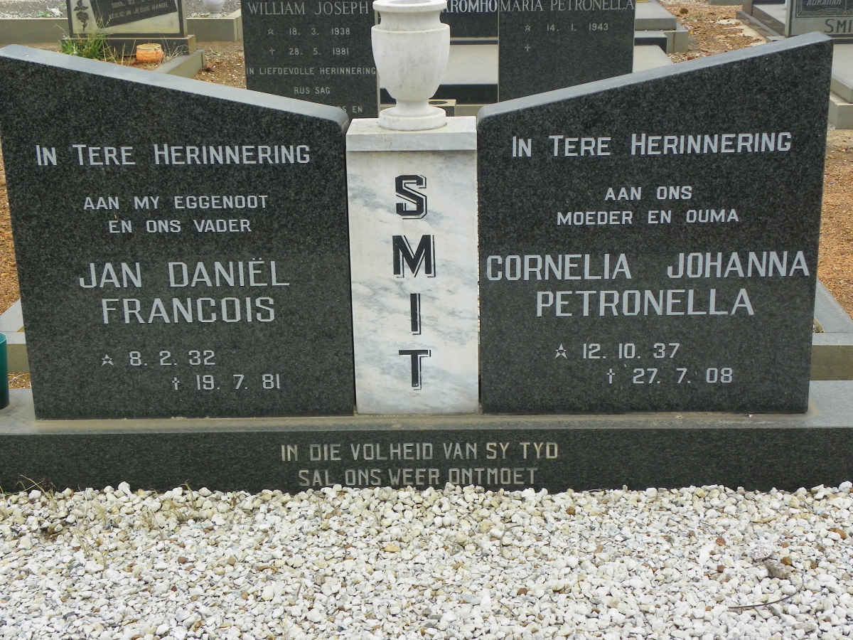 SMIT Jan Daniël Francois 1932-1981 &amp; Cornelia Johanna Petronella 1937-2008