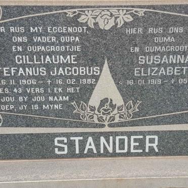 STANDER Gilliaume Stefanus Jacobus 1906-1982 &amp; Susanna Elizabeth 1919-1996