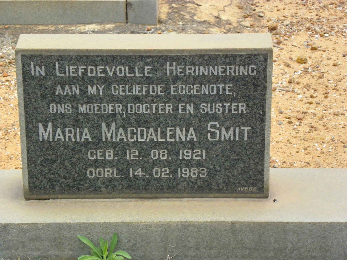 SMIT Maria Magdalena 1921-1983