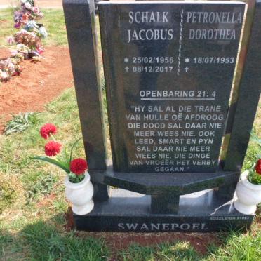 SWANEPOEL Schalk Jacobus 1956-2017 &amp; Petronella Dorothea 1953-