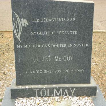 TOLMAY Juliet McGOY 1939-1980