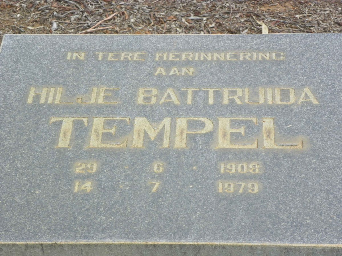 TEMPEL Hilje Battruida 1908-1979